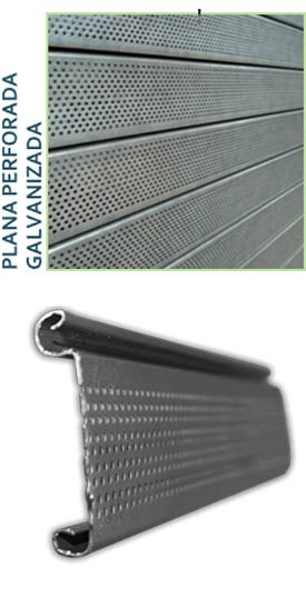 Cortina Metálica Plana Galvanizada Perforada
